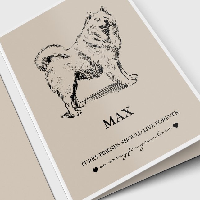 Pet Memorial Pet Loss Dog Lover Samoyed Sympathy Card (Pet memorial, pet loss, dog lover sympathy card for a Samoyed dog)