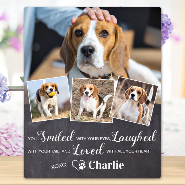 Pet Memorial Pet Loss Gift Personalised 4 Photo Plaque (Creator Uploaded)