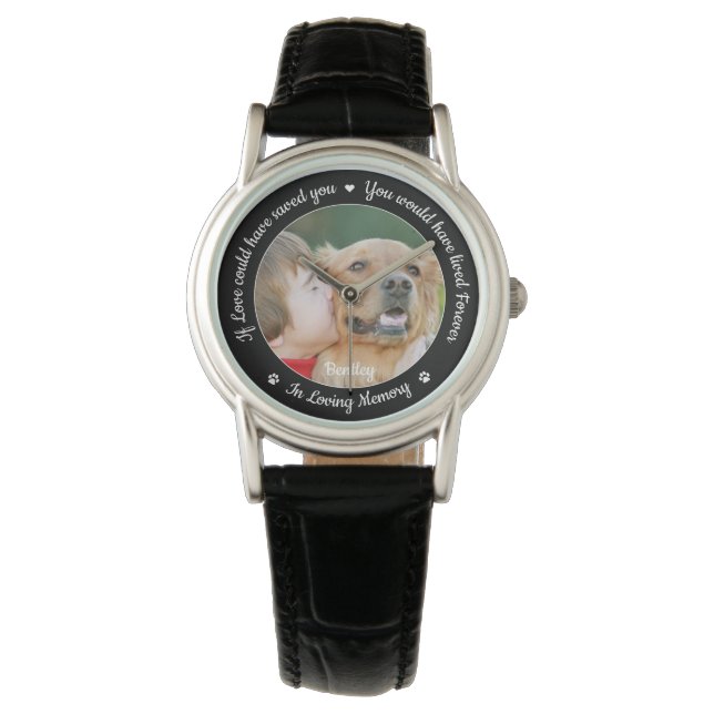 Pet Memorial Pet Loss Keepsake Custom Dog Photo  Watch (Front)