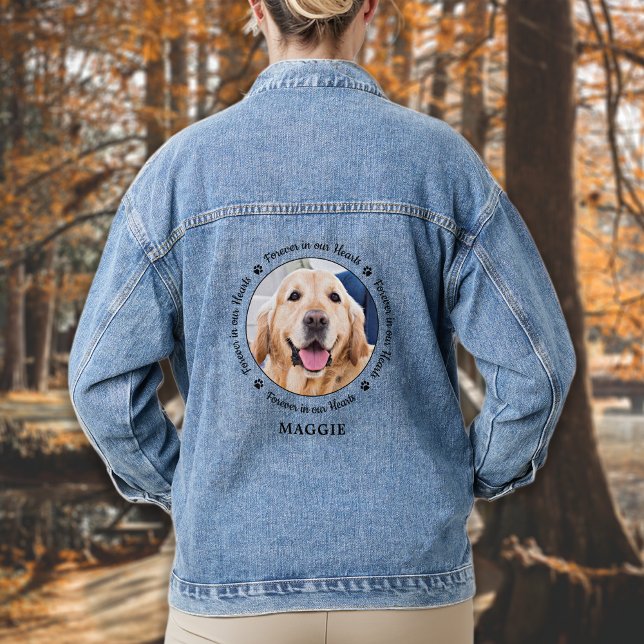 Pet Memorial Pet Loss Keepsake Custom Photo  Denim Jacket (Creator Uploaded)