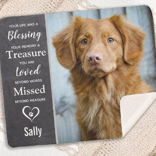 Pet Memorial Pet Loss Keepsake Dog Photo Sherpa Blanket