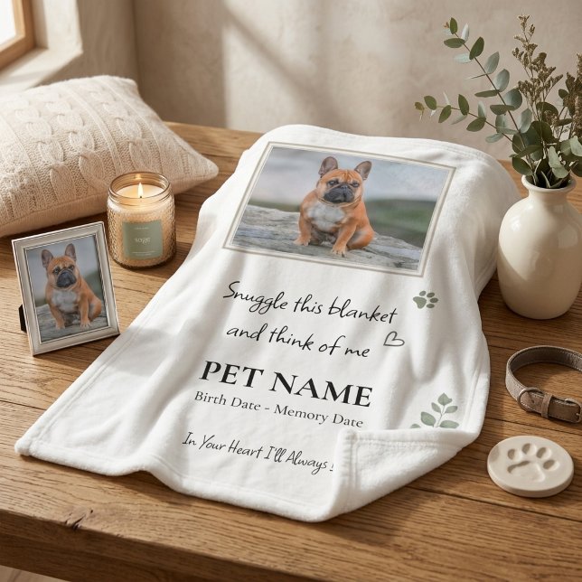 Pet Memorial Photo Blanket Sage Botanical (Pet Memorial Photo Blanket Sage Botanical)