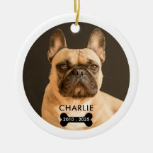 Pet Memorial Photo Christmas Ornament with QR Code