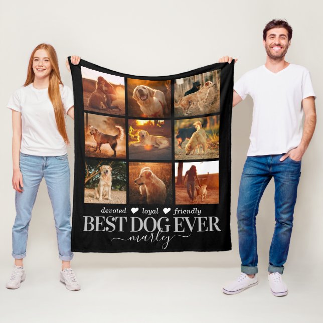 Pet Memorial Photo Collage Fleece Blanket (In Situ)