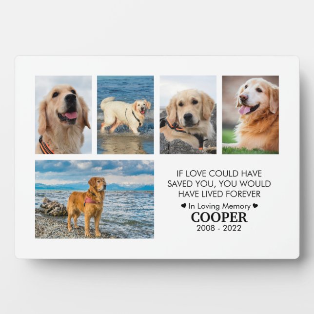 Pet Memorial Photo Collage Personalised Plaque (Front)