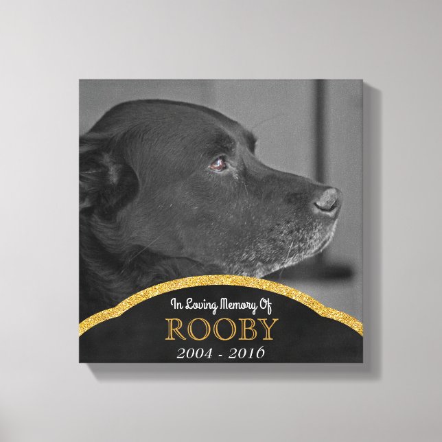 Pet Memorial Photo Custom Personalised Name Canvas Print (Front)