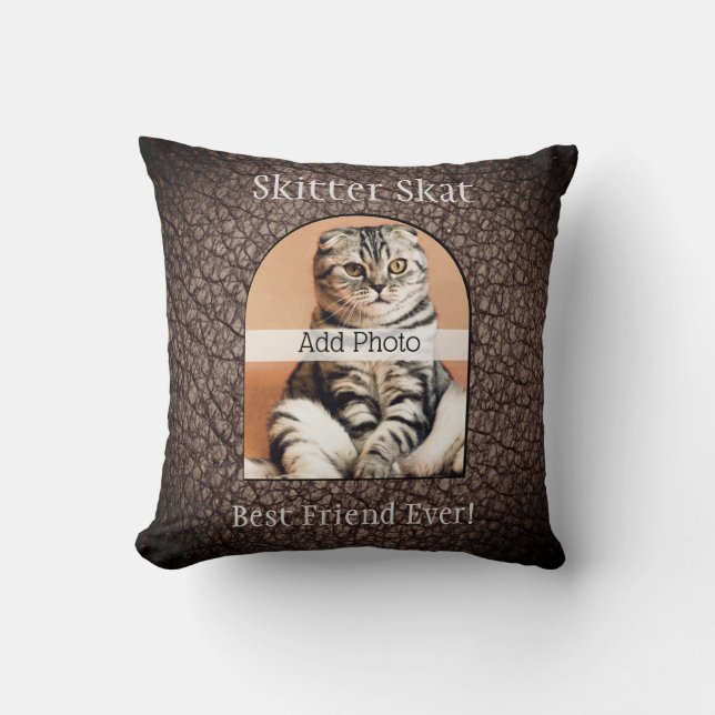 Pet memorial photo cute owners name keepsake cushion (Front)