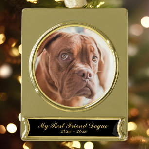 Pet Memorial Photo Gold Plated Banner Ornament
