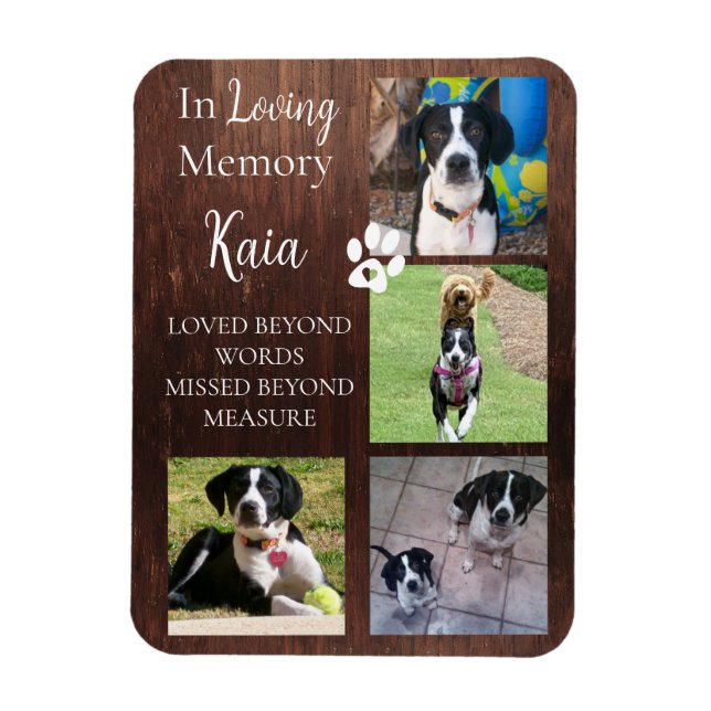 Pet Memorial Photo Keepsake Personalised     Magnet (Vertical)