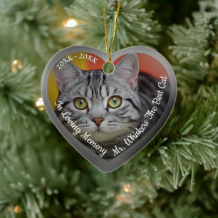 Pet Memorial Photo Remembrance Heart Ceramic Tree Decoration