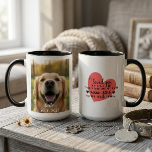 Pet Memorial Photo Tribute Red Heart Mug