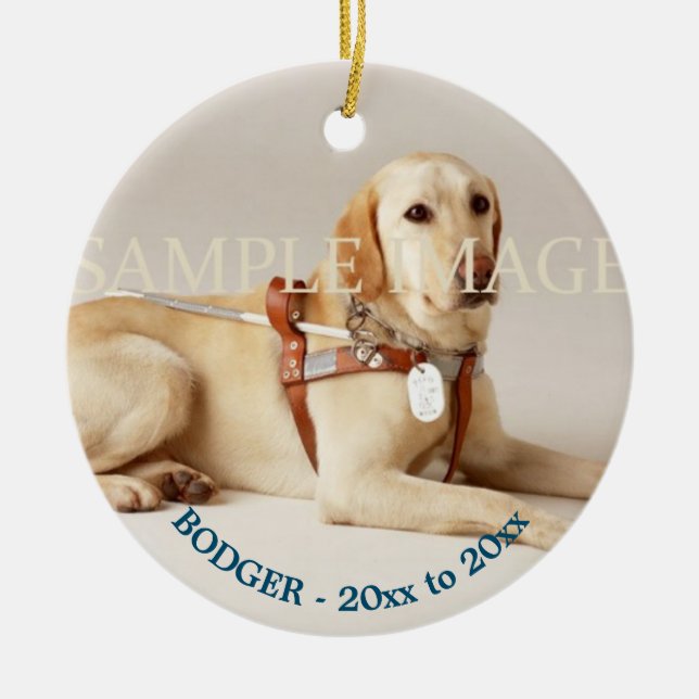 Pet memorial photo verse PERSONALIZE Ceramic Tree Decoration (Front)