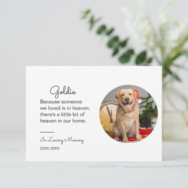 Pet Memorial Portrait Gift cat dog loss Sympathy Invitation (Standing Front)
