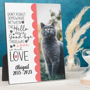 Pet Memorial Rainbow Bridge Cat Loss Sympathy Plaque