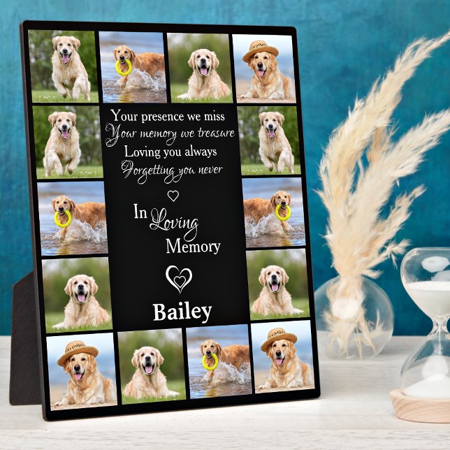 Pet Memorial Remembrance Keepsake 14 Photo Collage Plaque (Creator Uploaded)