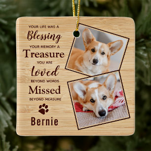 Pet Memorial Remembrance Photo Ceramic Ornament