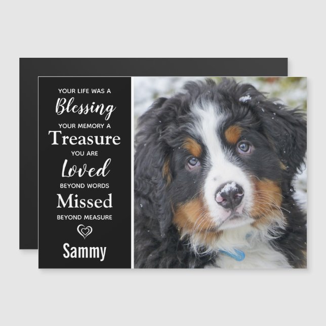 Pet Memorial Remembrance Photo Magnet (Front/Back)