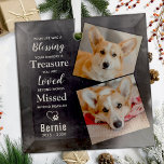 Pet Memorial Remembrance Poem Modern Dog 2 Photo Glass Tree Decoration<br><div class="desc">Our modern pet memorial ornament, is a beautiful way to remember your beloved dog. The ornament features the poem " Your life was a Blessing, your memory a Treasure, you are Loved beyond words, Missed beyond measure ". and has a modern, simple, and elegant design. It serves as a dog...</div>