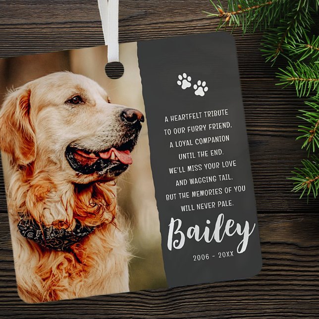 Pet Memorial Remembrance Poem Modern Simple Photo Metal Tree Decoration (Creator Uploaded)