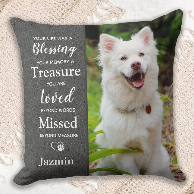 Pet Memorial Remembrance Quote Dog Photo Cushion (Creator Uploaded)