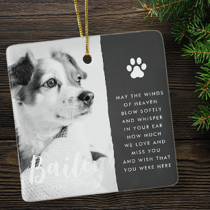 Pet Memorial Remembrance Quote Modern Simple Photo Ceramic Ornament