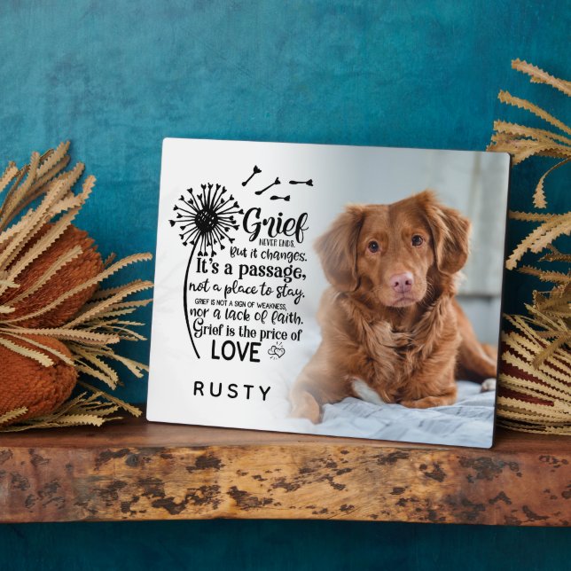 Pet Memorial Saying Photo Keepsake Plaque (Side)