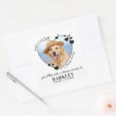 Pet Memorial Seed Packet Heart Custom Dog Photo  Square Sticker (Envelope)
