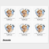 Pet Memorial Seed Packet Heart Custom Dog Photo  Square Sticker (Sheet)