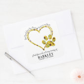 Pet Memorial Seed Packet Paw Print Heart Sunflower Square Sticker (Envelope)