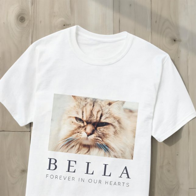 Pet Memorial Simple Modern Chic Family Photo T-Shirt (Creator Uploaded)