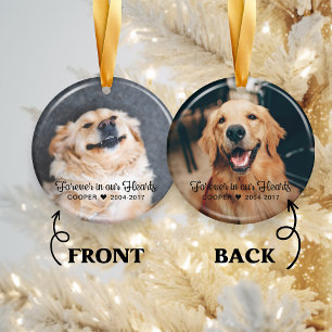 Pet Memorial   Sympathy   2 Photos Ornament