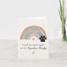 Pet Memorial Sympathy Card Rainbow Bridge