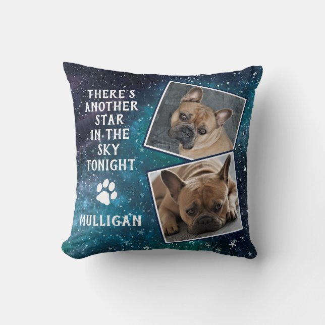 Pet Memorial - Sympathy Quote Keepsake Dog Photo Cushion (Front)