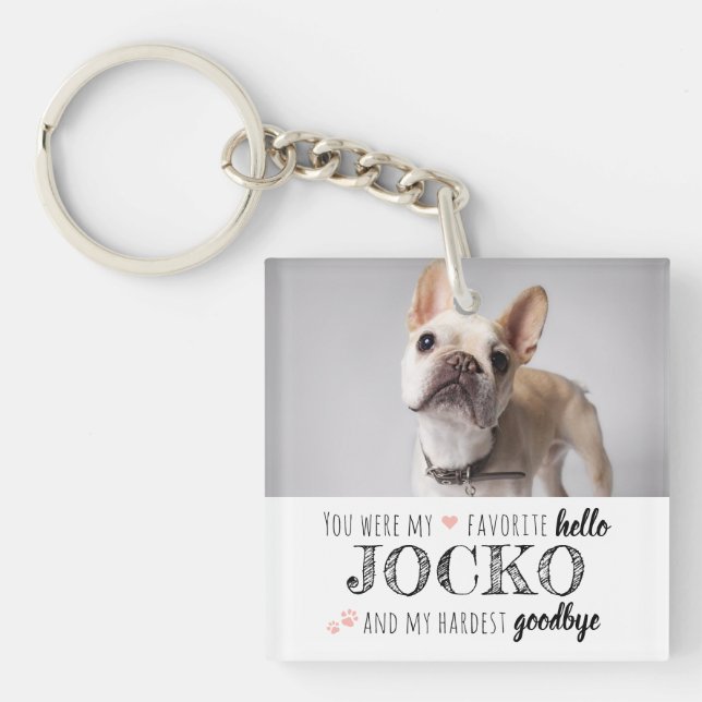 Pet Memorial Sympathy Quote Keepsake Double Photo Key Ring (Front)