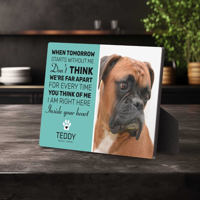 Pet Memorial | Teal Remembrance Dog Keepsake Plaque (Creator Uploaded)