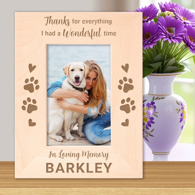 Pet Memorial Thank You Custom Dog Wooden Picture Etched Frames (Creator Uploaded)