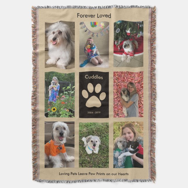 Pet Memorial Throw Blanket - Personalised (Front Vertical)