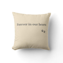 Pet Memorial Throw Pillow – Forever in Our Hearts