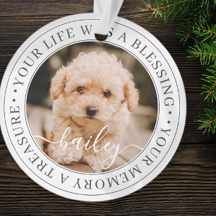 Pet Memorial Treasured Memory Elegant Chic Photo Ornament