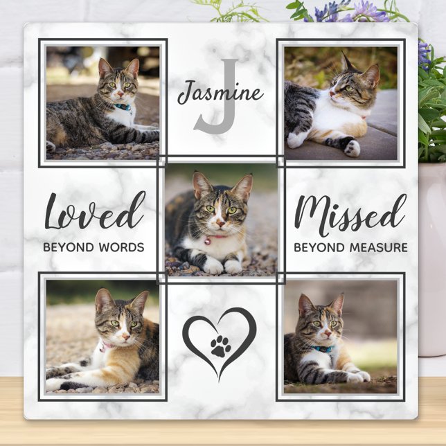 Pet Memorial Unique Cat Photo Collage Plaque (Creator Uploaded)