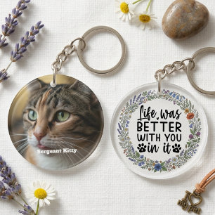 Pet Memorial Wildflower Wreath Remembrance Key Ring