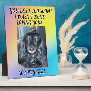 Pet Memorial You Left Too Soon Pet Photo and Name Plaque