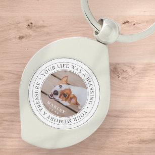 Pet Memorial Your Life a Blessing Modern Photo Key Ring