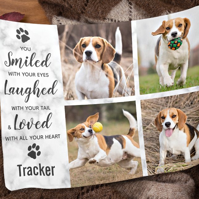Pet Memorials Keepsake Photo Collage Fleece Blanket (Creator Uploaded)