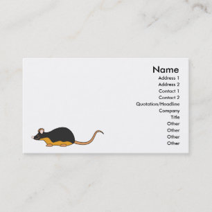 Pet Mouse. Black Tan. Business Card