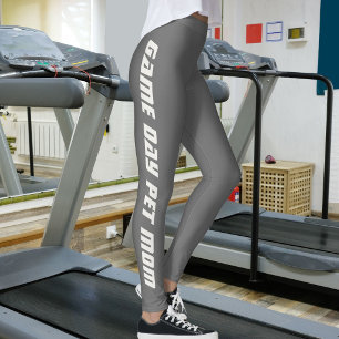 Pet Mum Game Day Dark Metallic Shimmer Neutral DIY Leggings