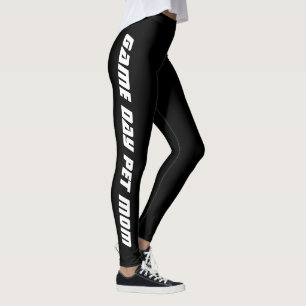 Pet Mum Game Day White And Black Activewear Custom Leggings