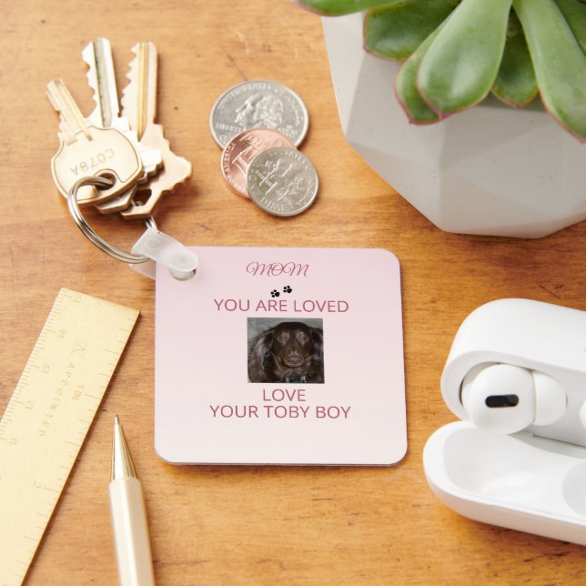 Pet Mum Heartfelt Photo Token Key Ring (Desk)