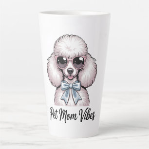 Pet Mum Vibes Poodle Dog Sunglasses Pink Gift Latte Mug