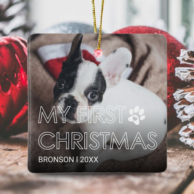Pet My First Christmas Ceramic Ornament (Creator Uploaded)